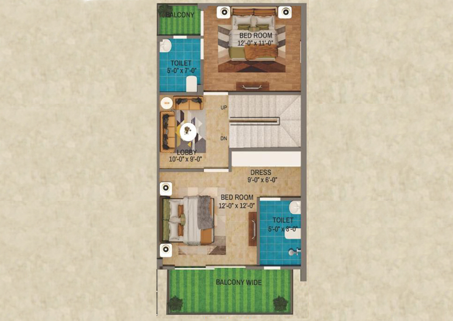 Upper Floor Plan-2D